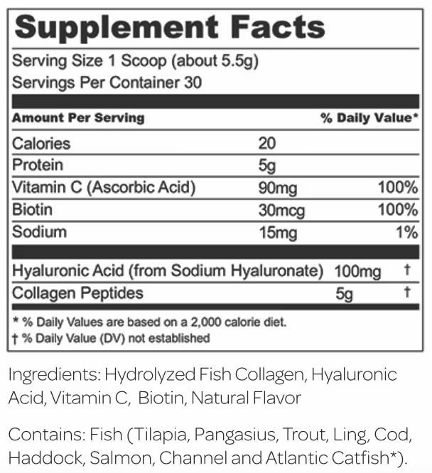 Collagen For Her Marine Collagen Beauty Blend Supplement Facts