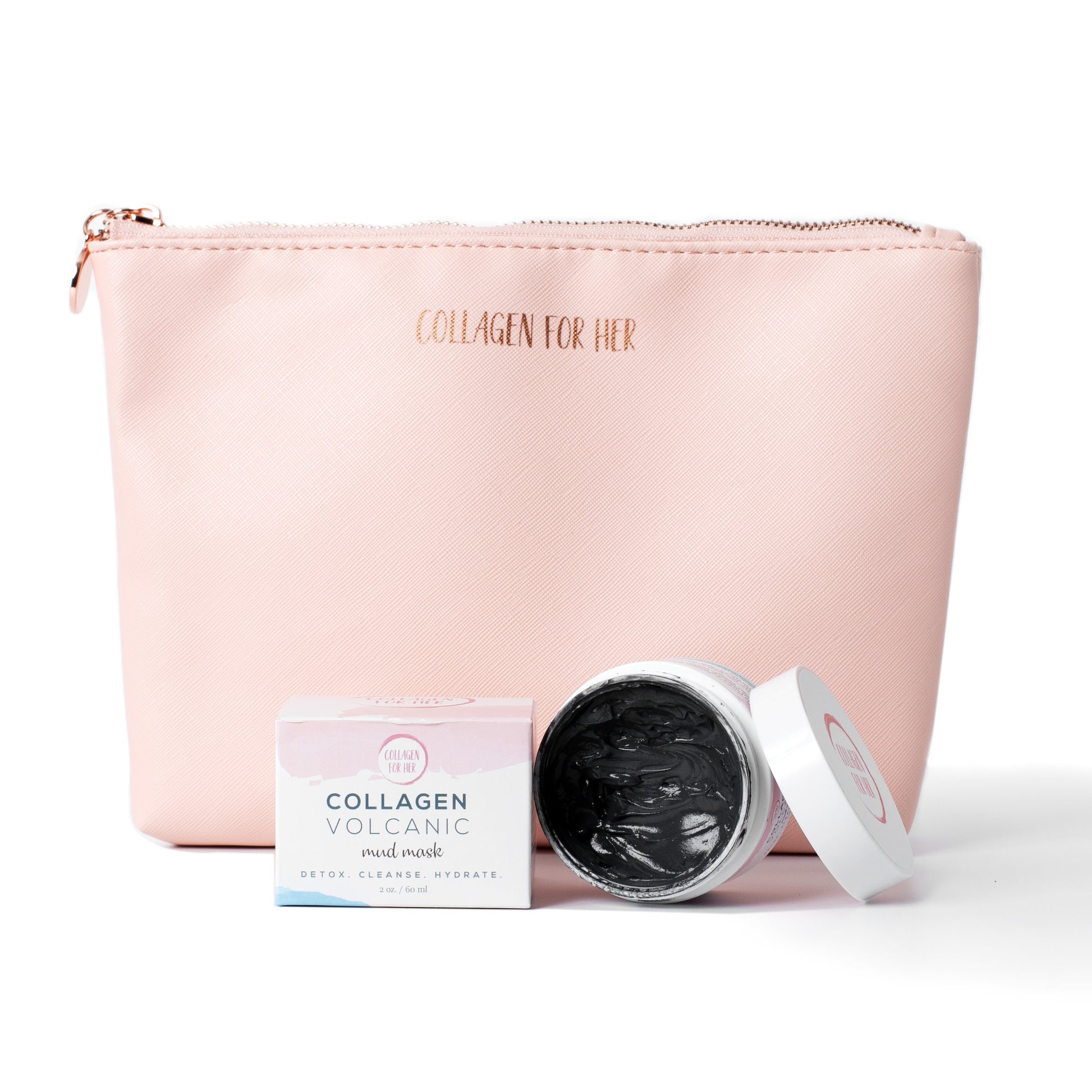 Collagen for her cosmetic bag with collagen for her mud mask