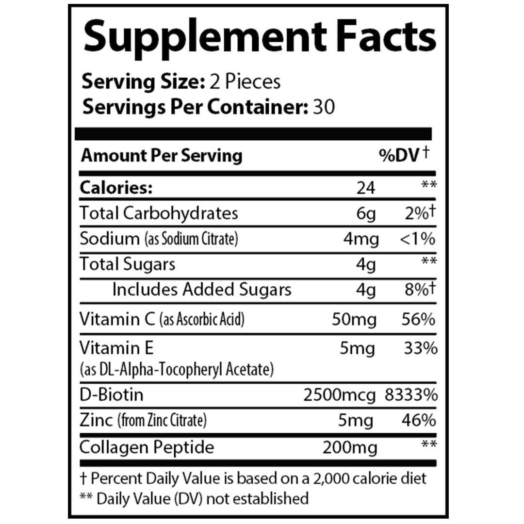 Collagen For Her's Marine Collagen Beauty Gummies Supplement Facts