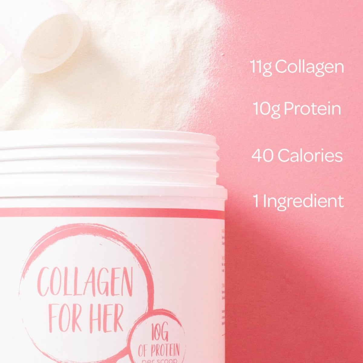 Collagen For Her Unflavored Collagen Peptides Powder Stats